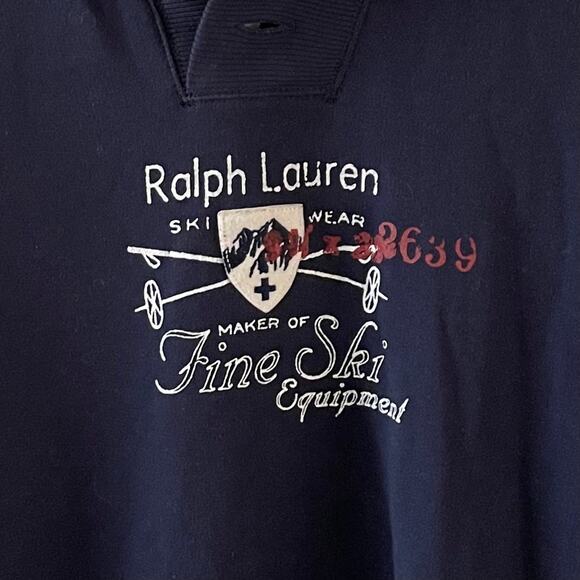 Ralph Lauren Girls Fleece Dress 16 XL Navy Blue Shawl Collar Long Sleeve Casual - Picture 3 of 12